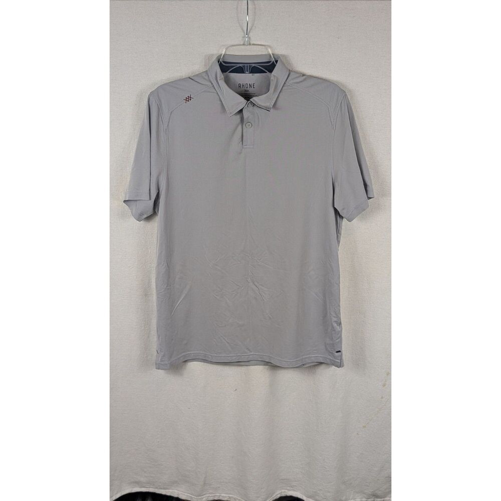 Rhone Button Down Polo Shirt Gray Men's Size Medium
